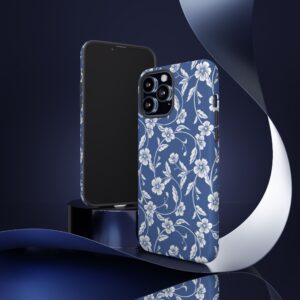 Blue Floral Tough Phone Case — Protective Floral iPhone Cover - Image 30
