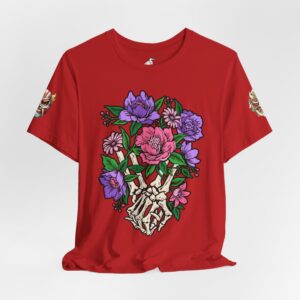 Floral Skull Tee — Rose & Skeleton Graphic T-Shirt - Image 25
