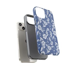 Blue Floral Tough Phone Case — Protective Floral iPhone Cover - Image 33