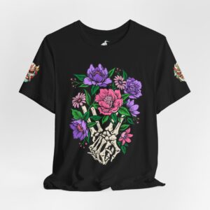 Floral Skull Tee — Rose & Skeleton Graphic T-Shirt - Image 13