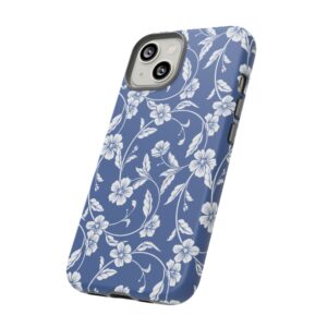 Blue Floral Tough Phone Case — Protective Floral iPhone Cover - Image 36