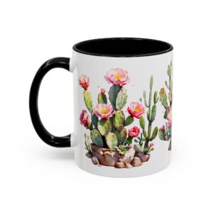 Cactus Blossom Accent Coffee Mug — Floral Prickly Pear Design (11/15oz) - Image 7