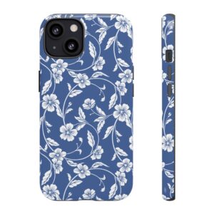 Blue Floral Tough Phone Case — Protective Floral iPhone Cover - Image 15