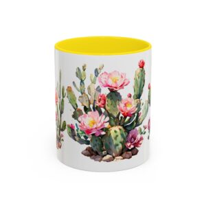 Cactus Blossom Accent Coffee Mug — Floral Prickly Pear Design (11/15oz) - Image 37