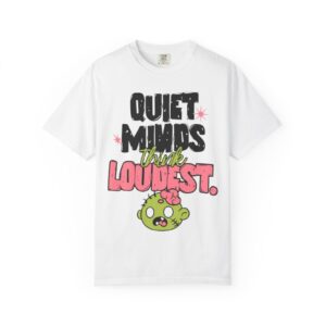 Quiet Minds Think Loudest Graphic T-Shirt — Cute Zombie Cartoon Tee - Image 3