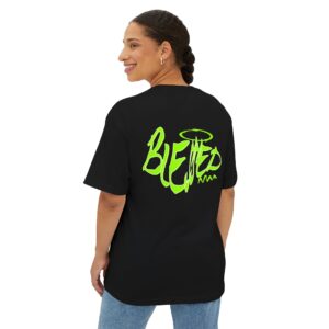 Neon Green 'HUTLE HITS HARD' & 'BLESSED' T‑Shirt - Image 6