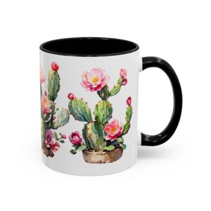 Cactus Blossom Accent Coffee Mug — Floral Prickly Pear Design (11/15oz) - Image 6