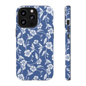 Blue Floral Tough Phone Case — Protective Floral iPhone Cover - Image 25