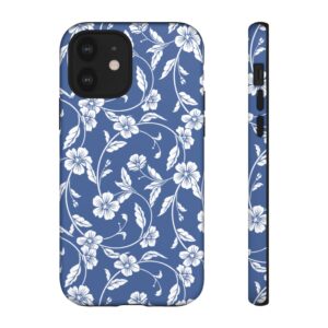 Blue Floral Tough Phone Case — Protective Floral iPhone Cover - Image 11