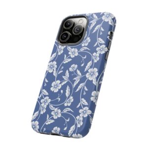 Blue Floral Tough Phone Case — Protective Floral iPhone Cover - Image 60