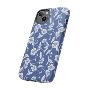 Blue Floral Tough Phone Case — Protective Floral iPhone Cover - Image 52