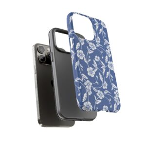 Blue Floral Tough Phone Case — Protective Floral iPhone Cover - Image 61