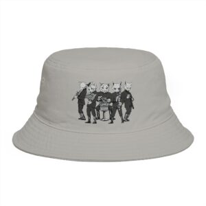 Bucket Hat — Vintage Anthropomorphic Cat Band Illustration - Image 5