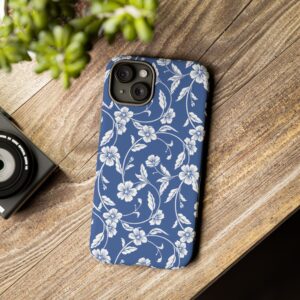 Blue Floral Tough Phone Case — Protective Floral iPhone Cover - Image 74