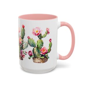 Cactus Blossom Accent Coffee Mug — Floral Prickly Pear Design (11/15oz) - Image 26