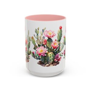 Cactus Blossom Accent Coffee Mug — Floral Prickly Pear Design (11/15oz) - Image 25