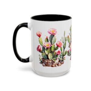 Cactus Blossom Accent Coffee Mug — Floral Prickly Pear Design (11/15oz) - Image 23