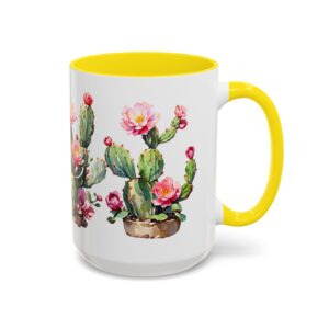 Cactus Blossom Accent Coffee Mug — Floral Prickly Pear Design (11/15oz) - Image 46