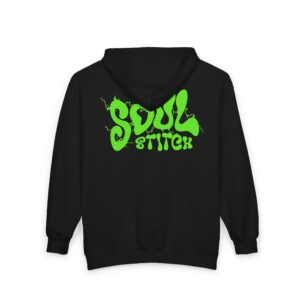 Soul Stitcx Bat Zip Hoodie — Neon Green Goth Streetwear - Image 3