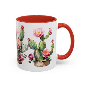Cactus Blossom Accent Coffee Mug — Floral Prickly Pear Design (11/15oz) - Image 18