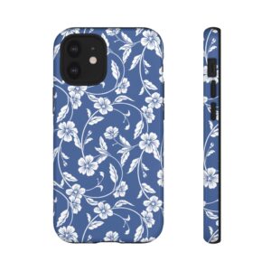 Blue Floral Tough Phone Case — Protective Floral iPhone Cover - Image 8
