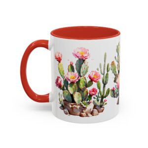 Cactus Blossom Accent Coffee Mug — Floral Prickly Pear Design (11/15oz) - Image 19
