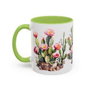 Cactus Blossom Accent Coffee Mug — Floral Prickly Pear Design (11/15oz) - Image 51