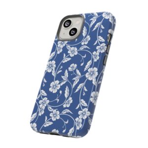 Blue Floral Tough Phone Case — Protective Floral iPhone Cover - Image 32