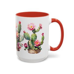 Cactus Blossom Accent Coffee Mug — Floral Prickly Pear Design (11/15oz) - Image 30