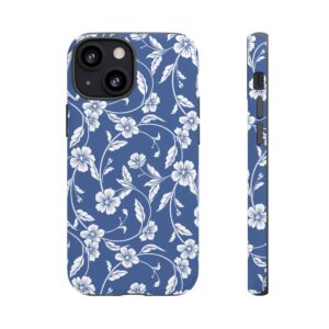 Blue Floral Tough Phone Case — Protective Floral iPhone Cover - Image 21