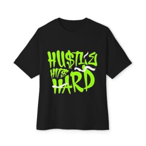 Neon Green 'HUTLE HITS HARD' & 'BLESSED' T‑Shirt - Image 3