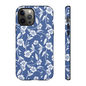 Blue Floral Tough Phone Case — Protective Floral iPhone Cover - Image 12