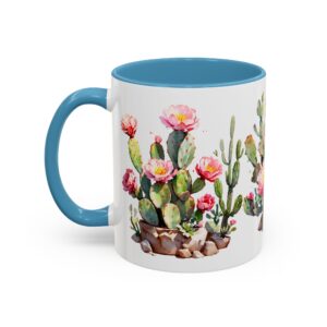 Cactus Blossom Accent Coffee Mug — Floral Prickly Pear Design (11/15oz) - Image 3