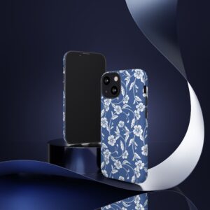 Blue Floral Tough Phone Case — Protective Floral iPhone Cover - Image 22
