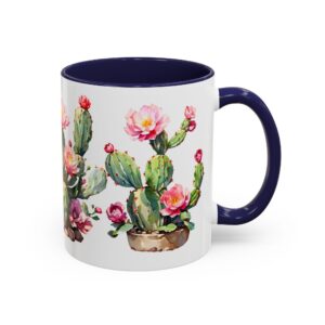 Cactus Blossom Accent Coffee Mug — Floral Prickly Pear Design (11/15oz) - Image 10