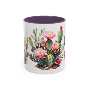 Cactus Blossom Accent Coffee Mug — Floral Prickly Pear Design (11/15oz) - Image 53