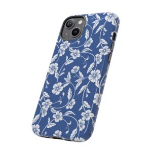 Blue Floral Tough Phone Case — Protective Floral iPhone Cover - Image 48