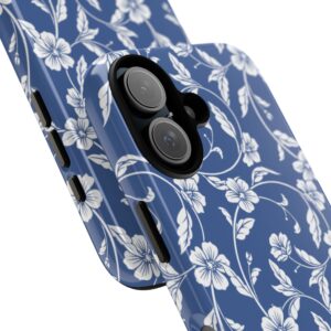 Blue Floral Tough Phone Case — Protective Floral iPhone Cover - Image 88