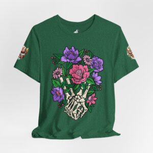 Floral Skull Tee — Rose & Skeleton Graphic T-Shirt - Image 17