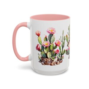 Cactus Blossom Accent Coffee Mug — Floral Prickly Pear Design (11/15oz) - Image 27