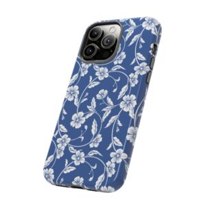 Blue Floral Tough Phone Case — Protective Floral iPhone Cover - Image 56