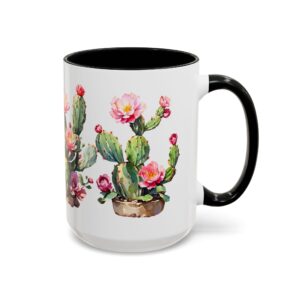 Cactus Blossom Accent Coffee Mug — Floral Prickly Pear Design (11/15oz) - Image 22