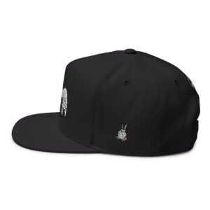 Skull Trio Embroidered Flat Bill Cap - Image 7
