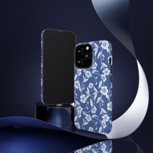 Blue Floral Tough Phone Case — Protective Floral iPhone Cover - Image 26