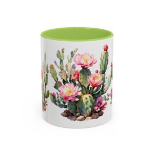 Cactus Blossom Accent Coffee Mug — Floral Prickly Pear Design (11/15oz) - Image 49