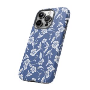 Blue Floral Tough Phone Case — Protective Floral iPhone Cover - Image 44