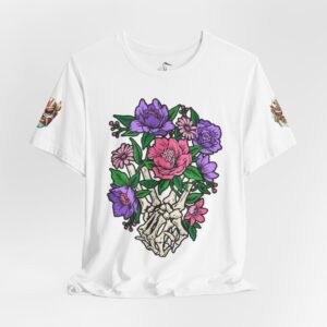 Floral Skull Tee — Rose & Skeleton Graphic T-Shirt - Image 4
