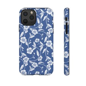 Blue Floral Tough Phone Case — Protective Floral iPhone Cover - Image 5