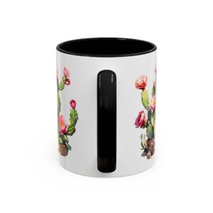 Cactus Blossom Accent Coffee Mug — Floral Prickly Pear Design (11/15oz) - Image 8