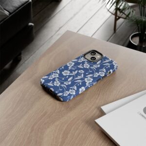 Blue Floral Tough Phone Case — Protective Floral iPhone Cover - Image 34